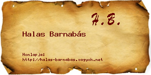 Halas Barnabás névjegykártya