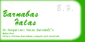 barnabas halas business card